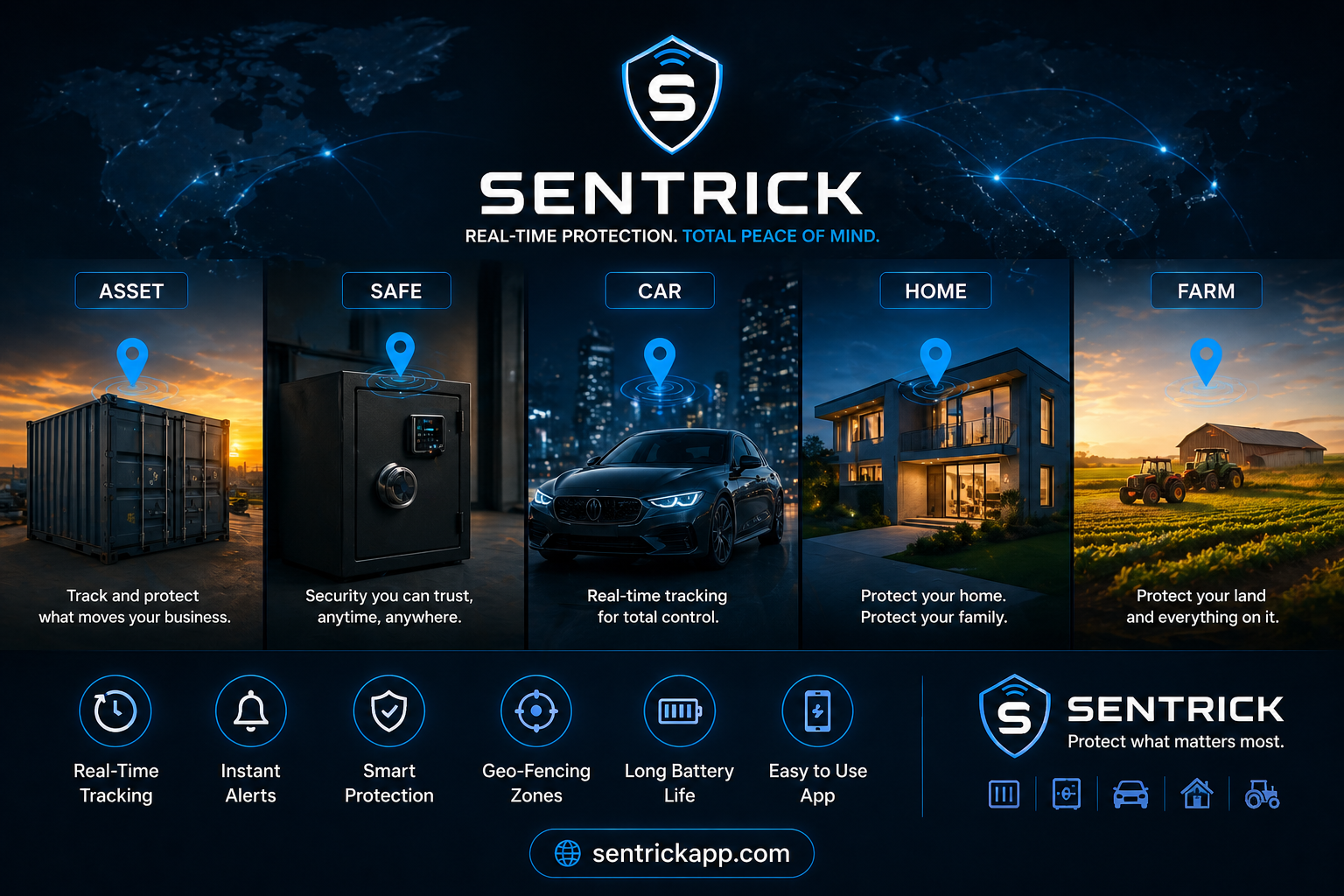 SENTRICK Asset, Safe, Car, Home & Farm Tracking