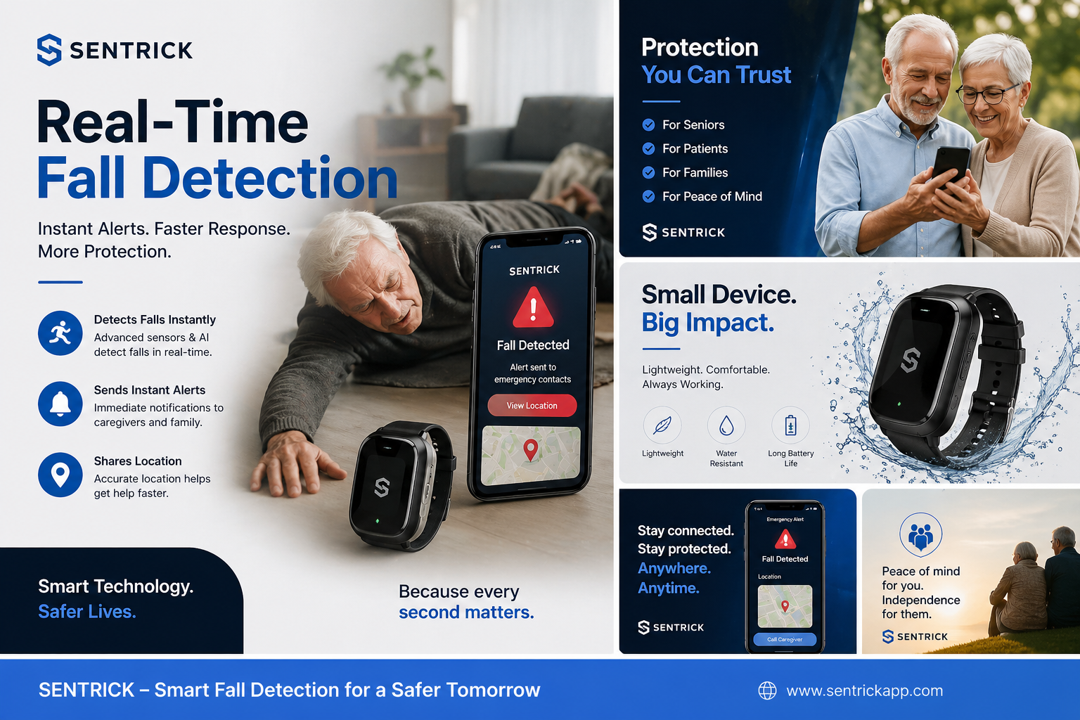 SENTRICK Real-Time Fall Detection — Instant Alerts, Faster Response, More Protection